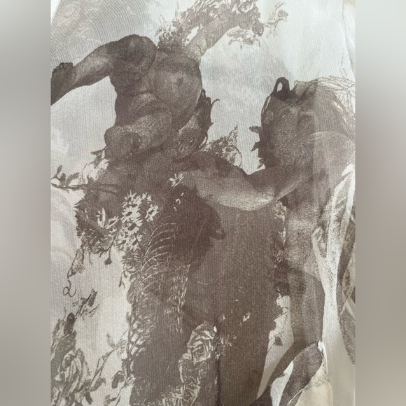 BURBERRY Amelie Bow neck Angel print Mulberry silk sheer long sleeve blouse - Picture 10 of 17